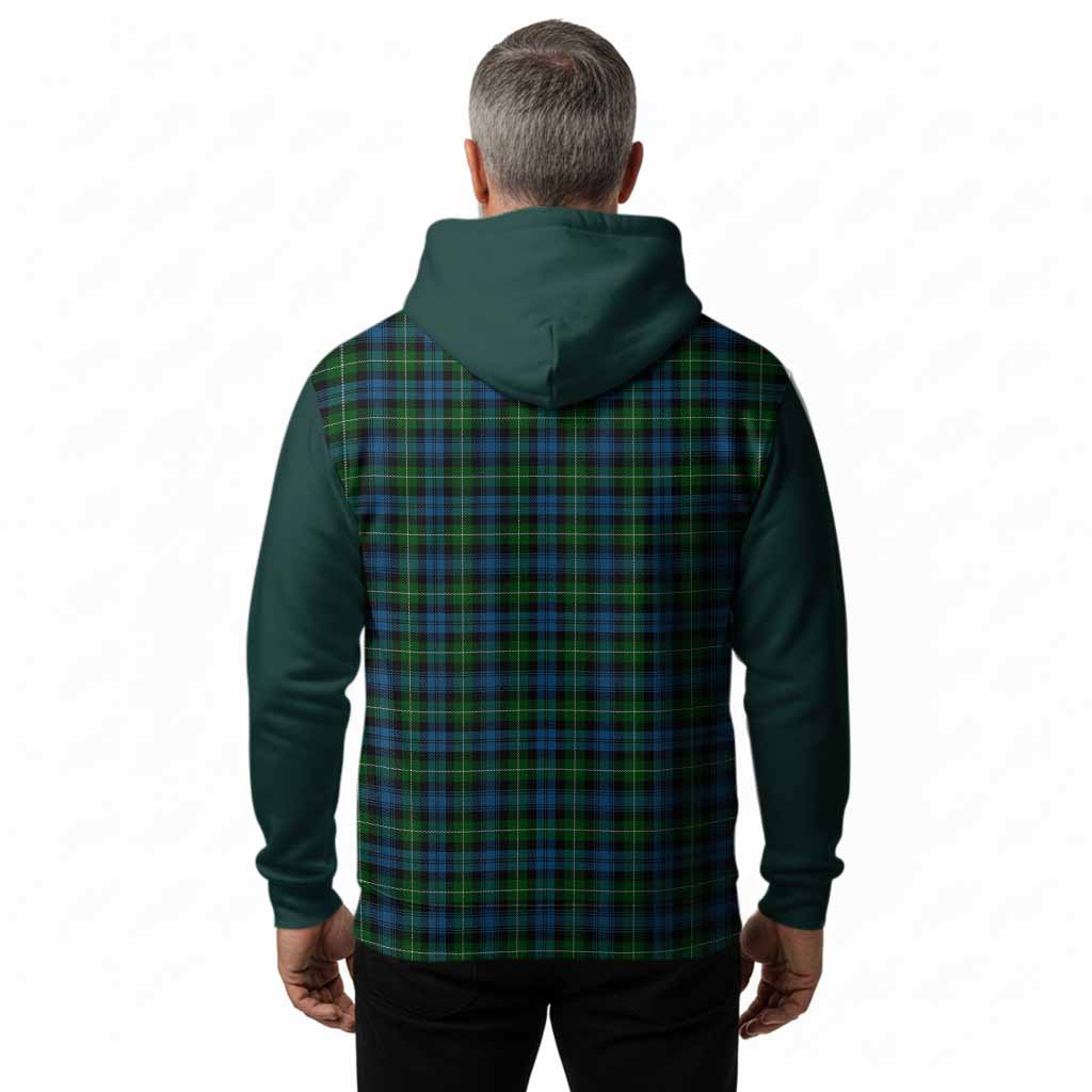 Lamont Tartan Accent Hoodie with Family Crest