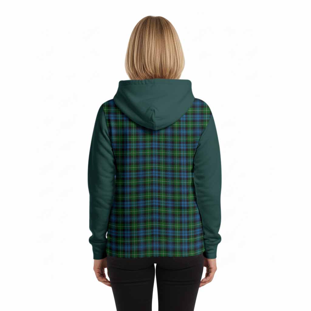 Lamont Tartan Accent Hoodie with Family Crest