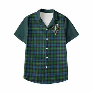 Lamont Tartan Accent Kid Hawaiian Shirt with Family Crest