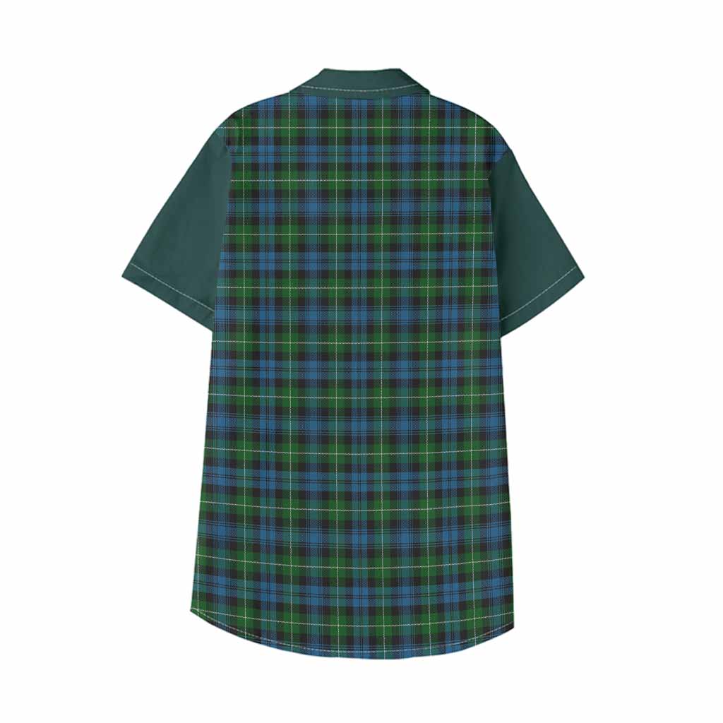 Lamont Tartan Accent Kid Hawaiian Shirt with Family Crest