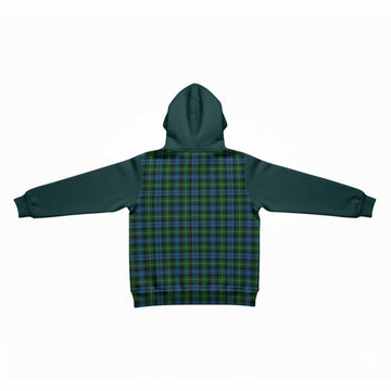 Lamont Tartan Accent Kid Hoodie with Family Crest