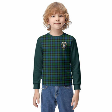 Lamont Tartan Accent Kid Knitted Sweatshirt with Family Crest