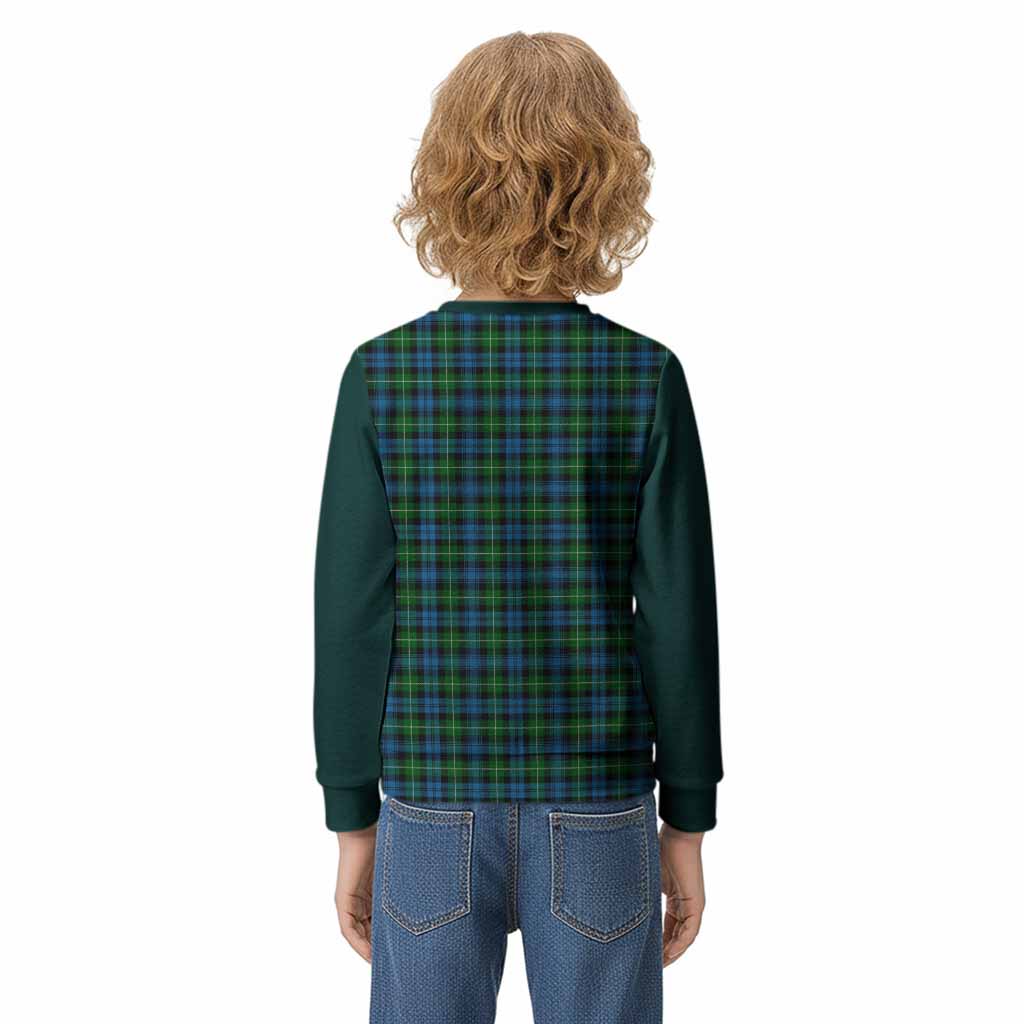 Lamont Tartan Accent Kid Knitted Sweatshirt with Family Crest