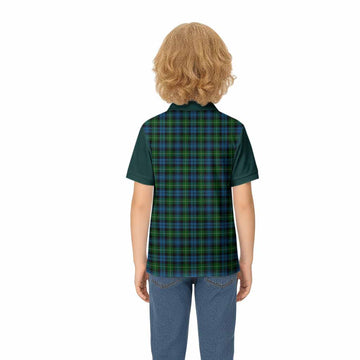 Lamont Tartan Accent Kid Polo Shirt with Family Crest
