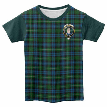 Lamont Tartan Accent Kid T-shirt with Family Crest