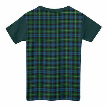 Lamont Tartan Accent Kid T-shirt with Family Crest