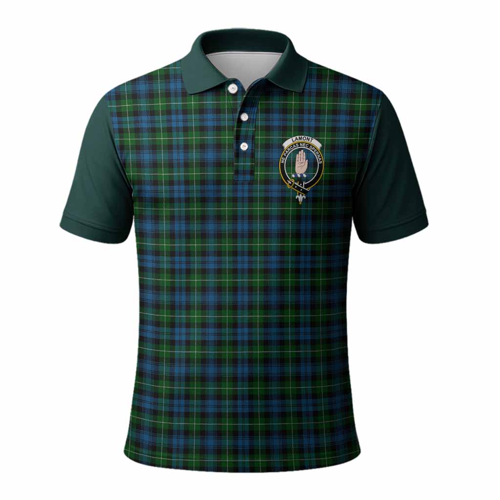 Lamont Tartan Accent Polo Shirt with Family Crest