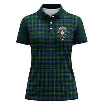 Lamont Tartan Accent Women Polo Shirt with Family Crest