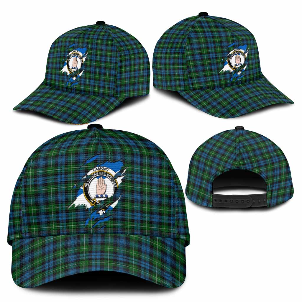 Lamont Tartan Classic Cap with Family Crest In Me Style