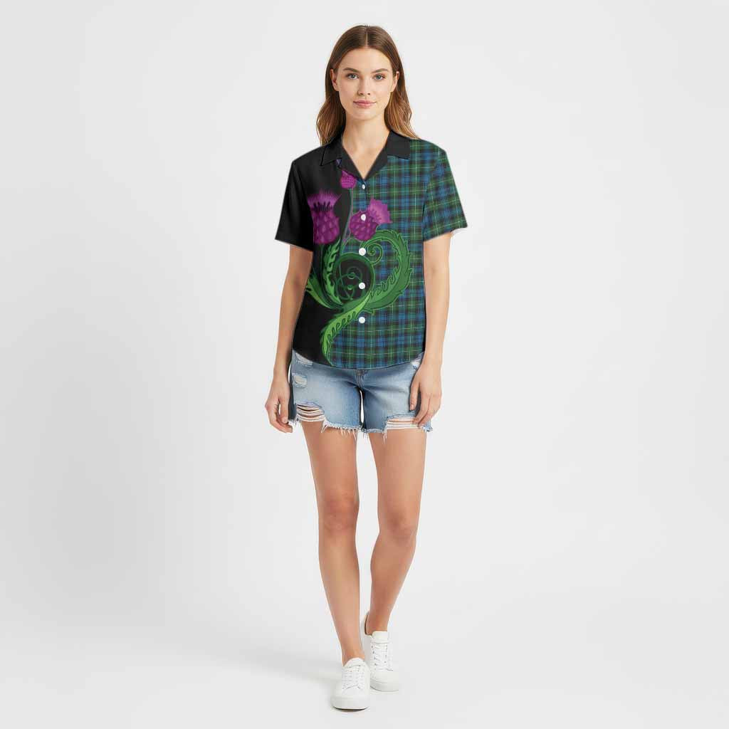 Lamont Tartan Cotton Hawaiian Shirt Traditional Scottish Thistle