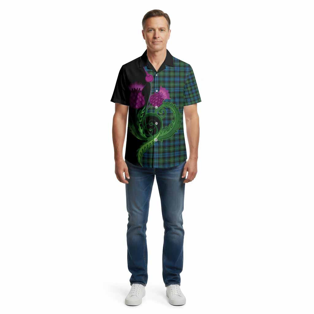 Lamont Tartan Cotton Hawaiian Shirt Traditional Scottish Thistle