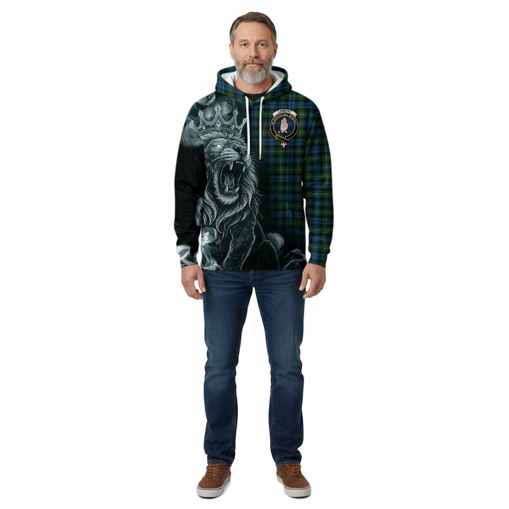 Lamont Tartan Cotton Hoodie Roaring Lion Heritage