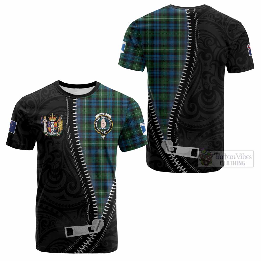 Lamont Tartan Cotton T-shirt New Zealand Pattern Unique Zipper Stylized