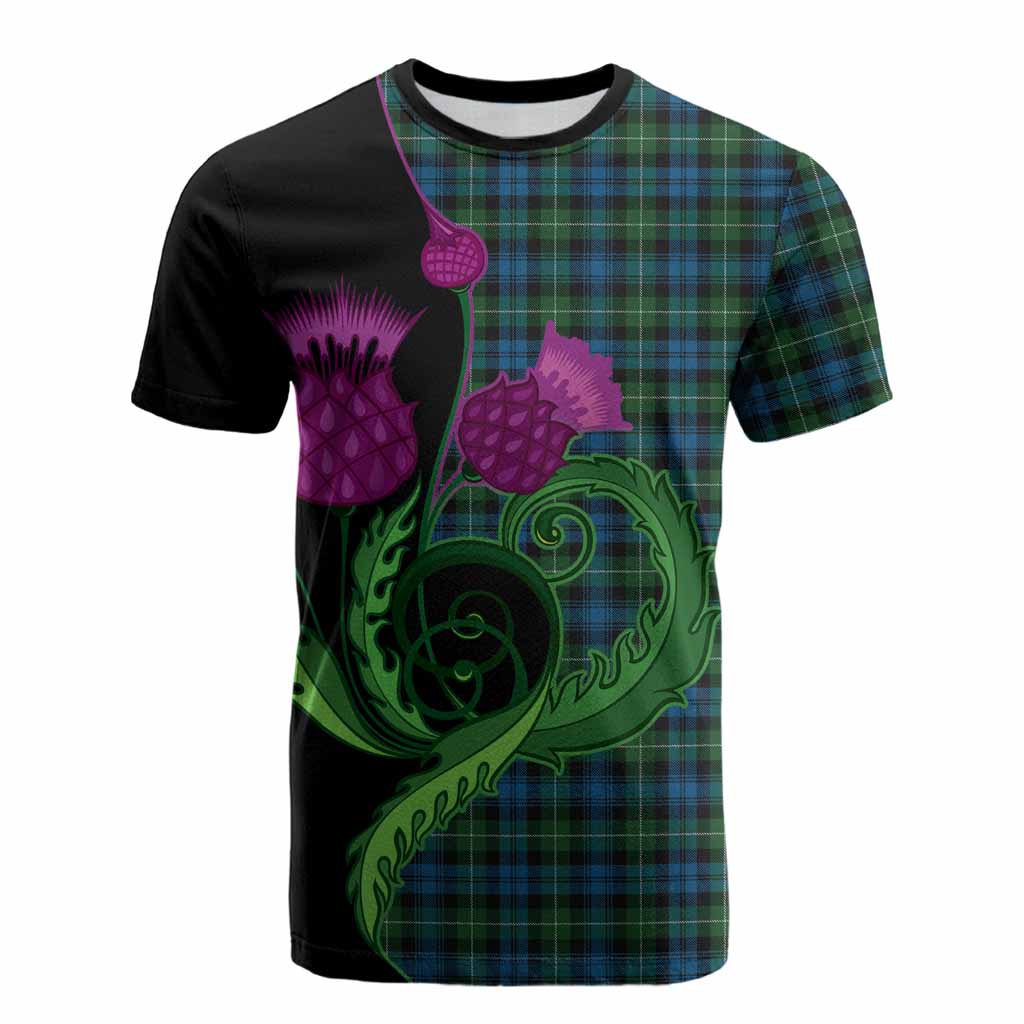 Lamont Tartan Cotton T-shirt Traditional Scottish Thistle