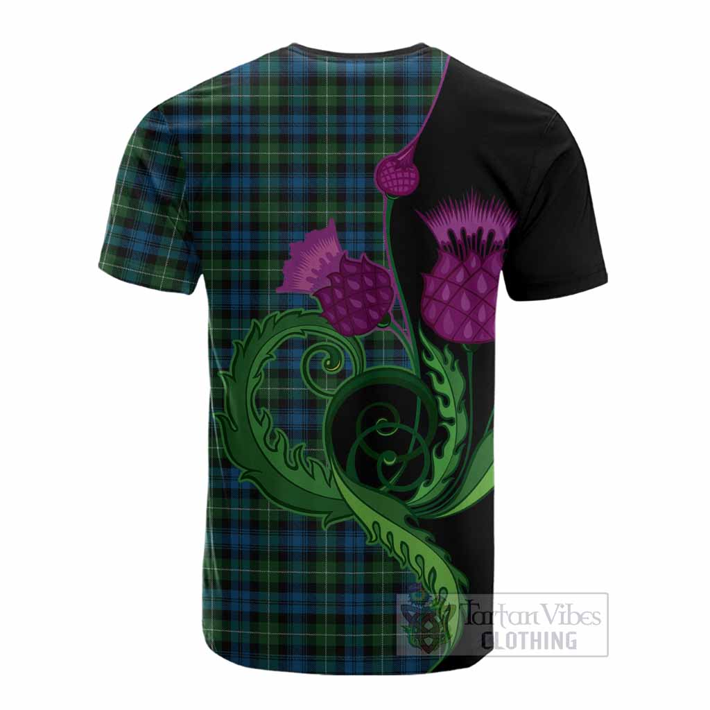 Lamont Tartan Cotton T-shirt Traditional Scottish Thistle