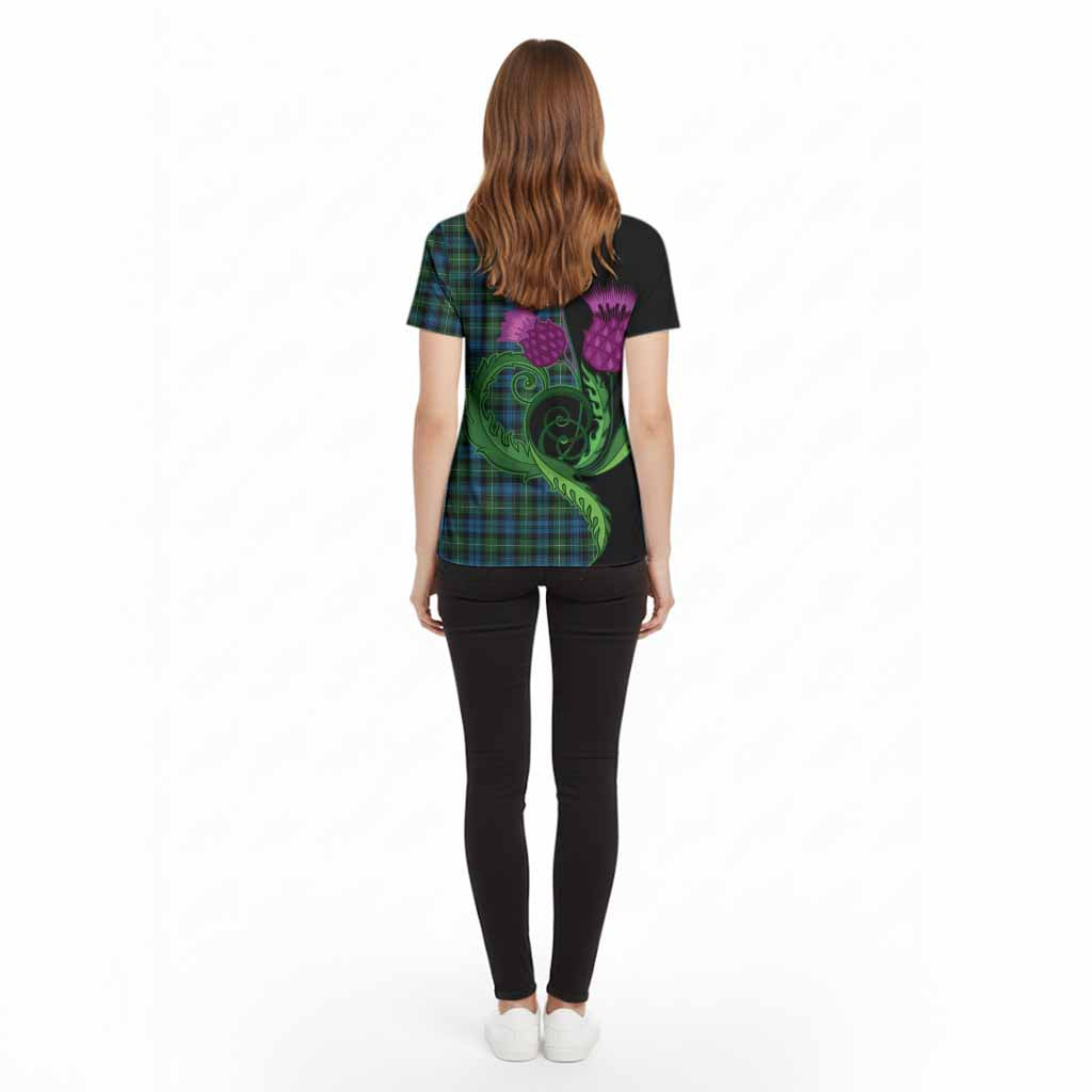 Lamont Tartan Cotton T-shirt Traditional Scottish Thistle