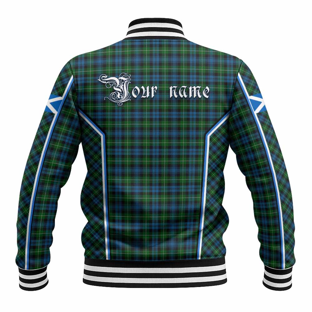 Lamont Tartan Crest Baseball Jacket Scotland Coat of Arm Flag Style - Tartan Vibes Clothing