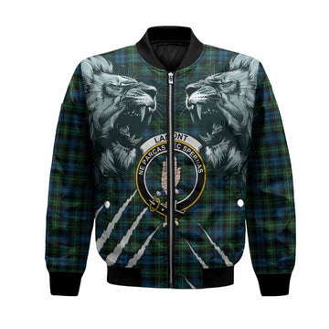 Lamont Tartan Crest Bomber Jacket Ferocious Lion Style