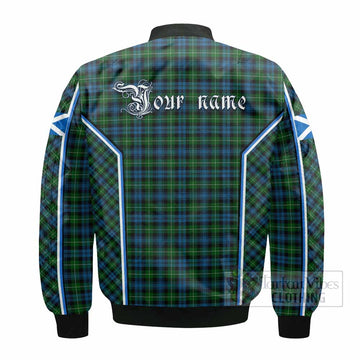 Lamont Tartan Crest Bomber Jacket Scotland Coat of Arm Flag Style