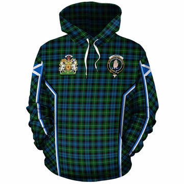 Lamont Tartan Crest Cotton Hoodie Scotland Coat of Arm Flag Style - Tartan Vibes Clothing