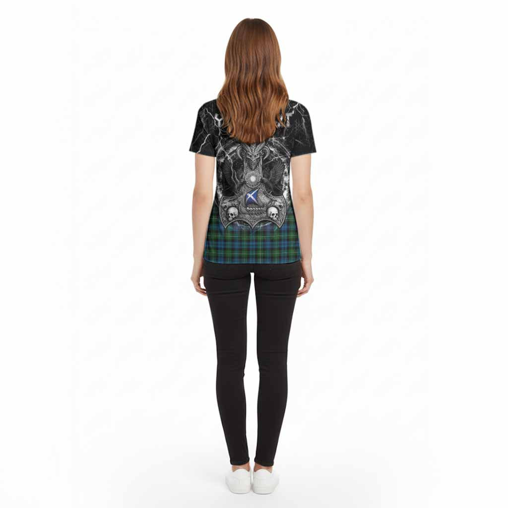 Lamont Tartan Crest Cotton T-shirt Celtic Odin's Raven Legacy