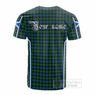 Lamont Tartan Crest Cotton T-shirt Scotland Coat of Arm Flag Style - Tartan Vibes Clothing