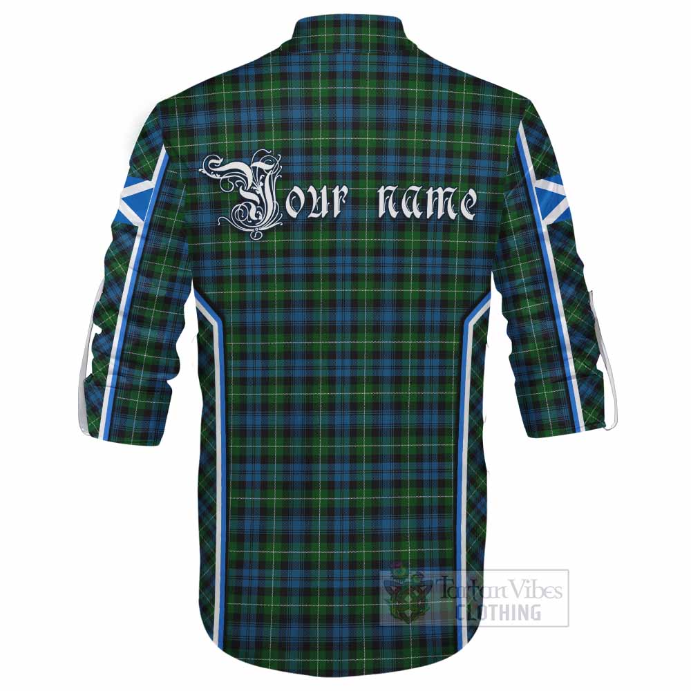 Lamont Tartan Crest Ghillie Kilt Shirt Scotland Coat of Arm Flag Style - Tartan Vibes Clothing