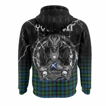 Lamont Tartan Crest Hoodie Celtic Odin's Raven Legacy