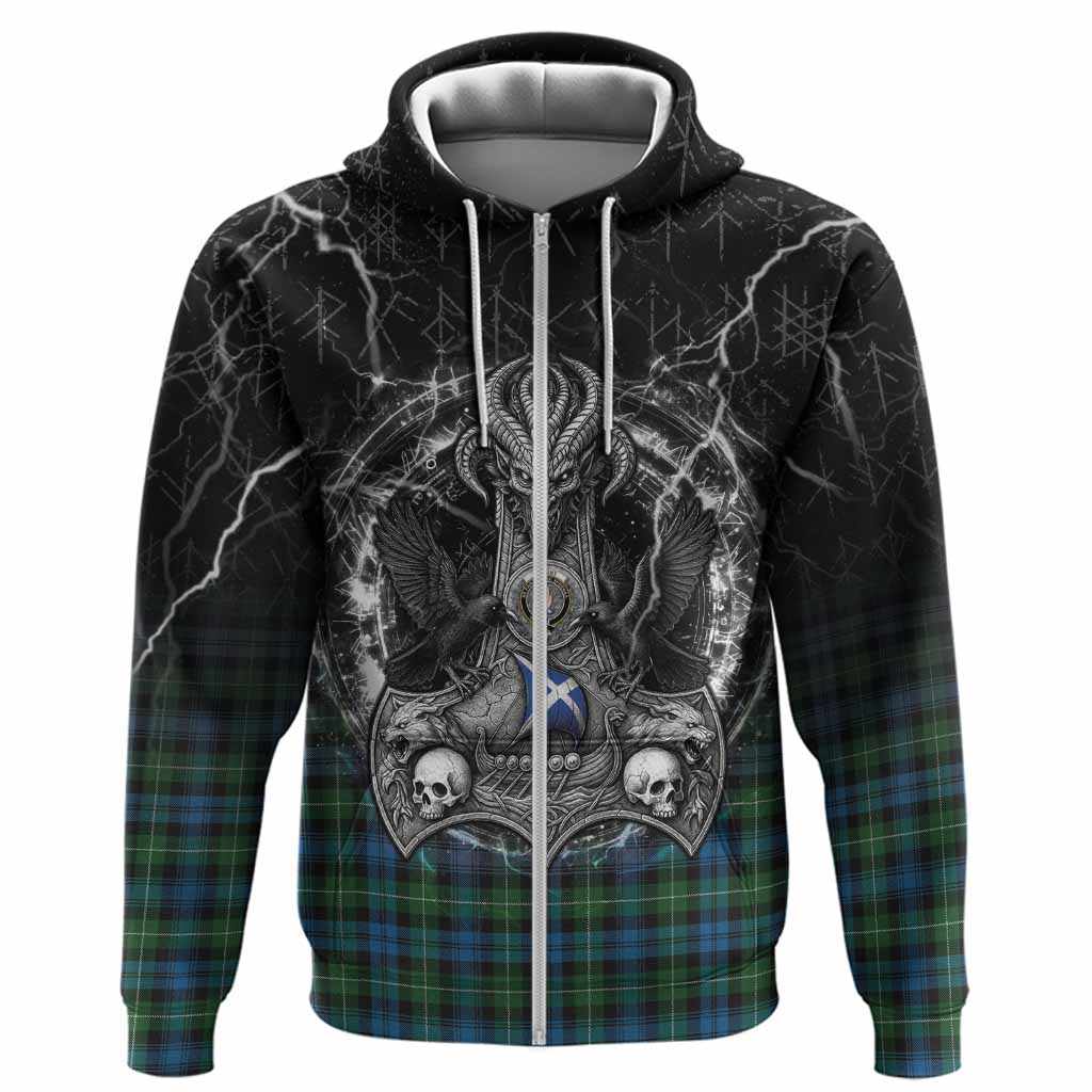 Lamont Tartan Crest Hoodie Celtic Odin's Raven Legacy
