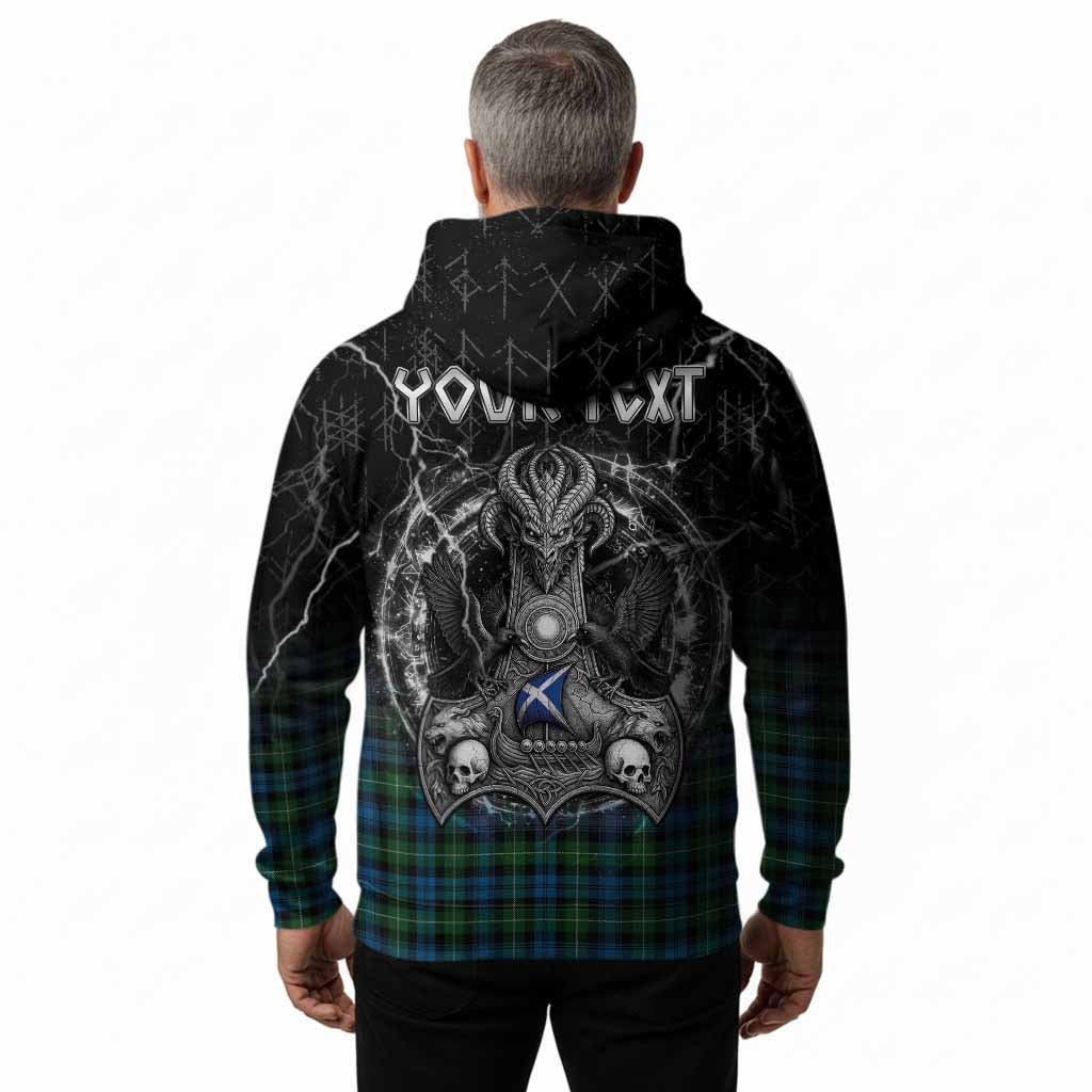Lamont Tartan Crest Hoodie Celtic Odin's Raven Legacy