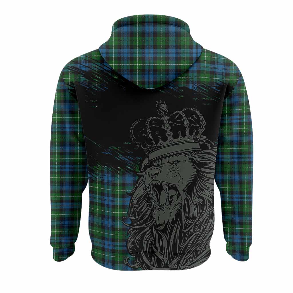 Lamont Tartan Crest Hoodie Crowned Lion Heritage Style