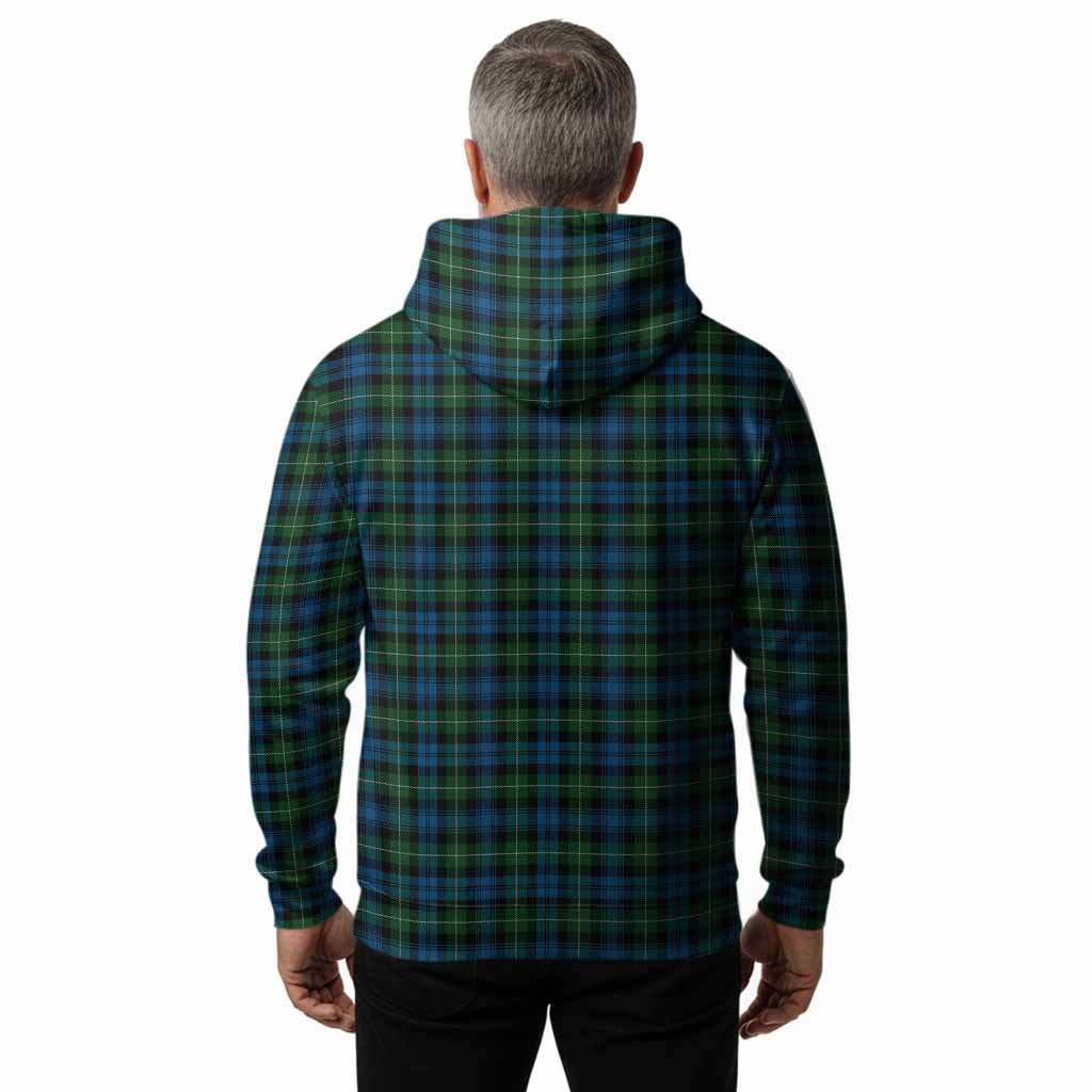 Lamont Tartan Crest Hoodie Ferocious Lion Style