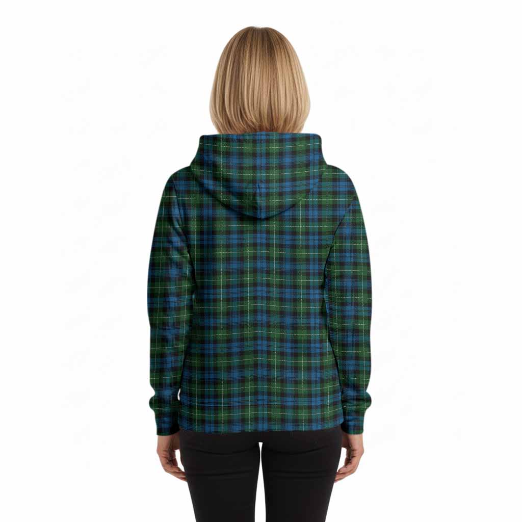 Lamont Tartan Crest Hoodie Ferocious Lion Style