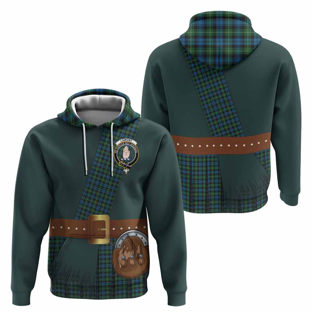 Lamont Tartan Crest Hoodie Kilt Costume Style