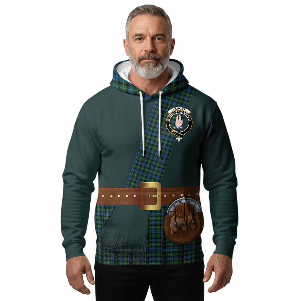 Lamont Tartan Crest Hoodie Kilt Costume Style