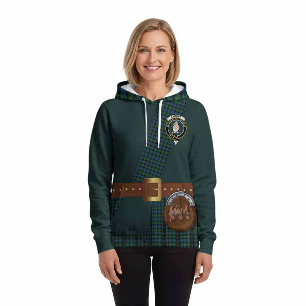 Lamont Tartan Crest Hoodie Kilt Costume Style