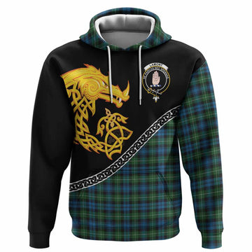 Lamont Tartan Crest Hoodie Legendary Dragon Knot Half Style