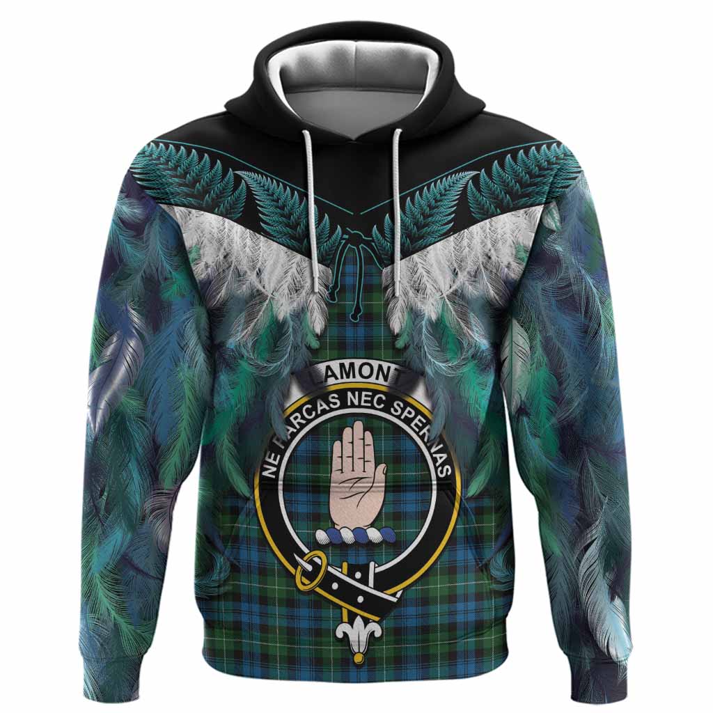 Lamont Tartan Crest Hoodie New Zealand Maori Korowai Cloak