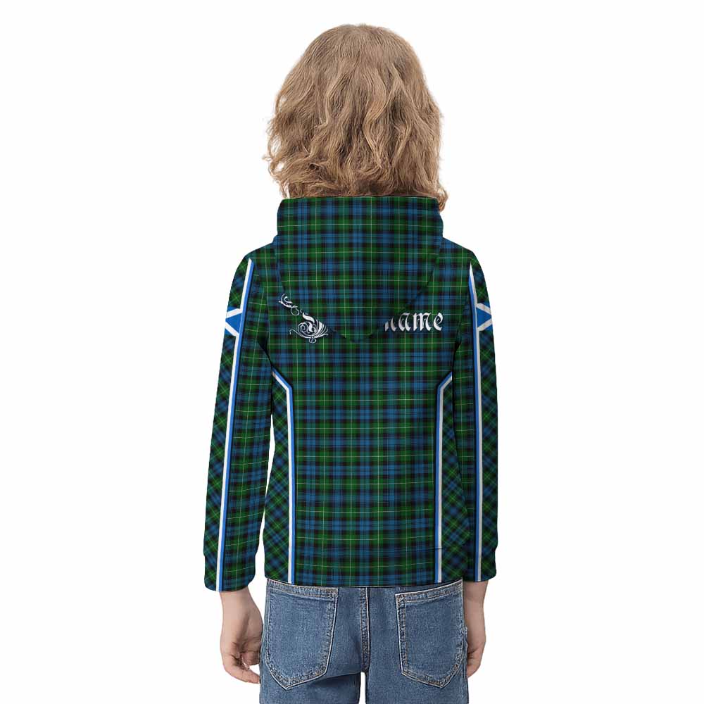 Lamont Tartan Crest Kid Hoodie Scotland Coat of Arm Flag Style - Tartan Vibes Clothing