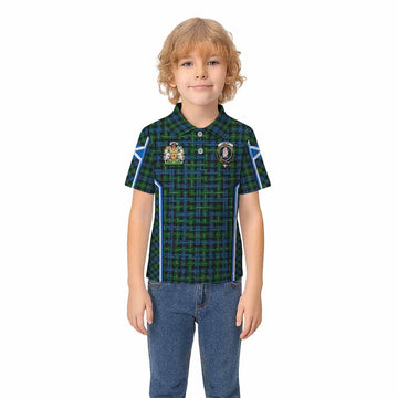 Lamont Tartan Crest Kid Polo Shirt Scotland Coat of Arm Flag Style - Tartan Vibes Clothing