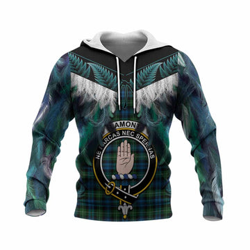Lamont Tartan Crest Knitted Hoodie New Zealand Maori Korowai Cloak