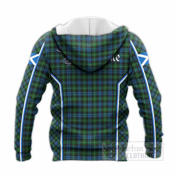 Lamont Tartan Crest Knitted Hoodie Scotland Coat of Arm Flag Style - Tartan Vibes Clothing