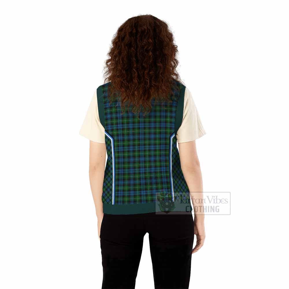 Lamont Tartan Crest Knitted V-Neck Vest Scotland Coat of Arm Flag Style - Tartan Vibes Clothing