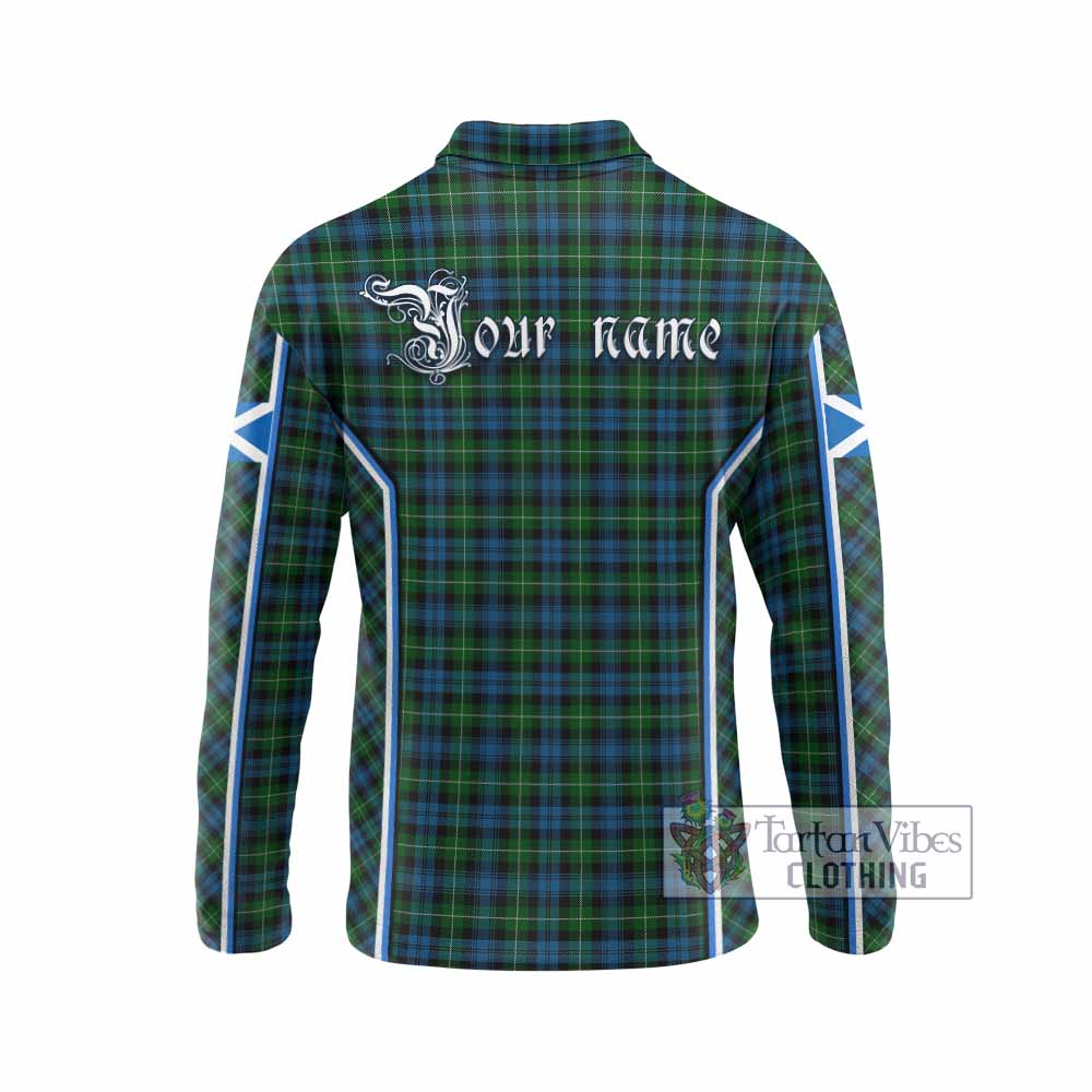 Lamont Tartan Crest Long Sleeve Polo Shirt Scotland Coat of Arm Flag Style - Tartan Vibes Clothing