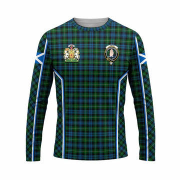 Lamont Tartan Crest Long Sleeve T-Shirt Scotland Coat of Arm Flag Style - Tartan Vibes Clothing