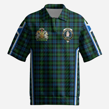 Lamont Tartan Crest Men’s Polo Sweater Top Scotland Coat of Arm Flag Style