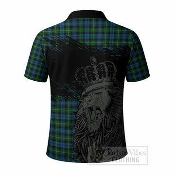 Lamont Tartan Crest Polo Shirt Crowned Lion Heritage Style