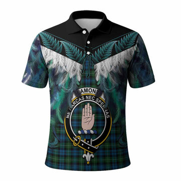 Lamont Tartan Crest Polo Shirt New Zealand Maori Korowai Cloak