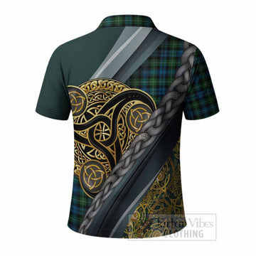 Lamont Tartan Crest Polo Shirt Scottish Triskele Celtic
