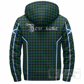 Lamont Tartan Crest Sherpa Hoodie Scotland Coat of Arm Flag Style